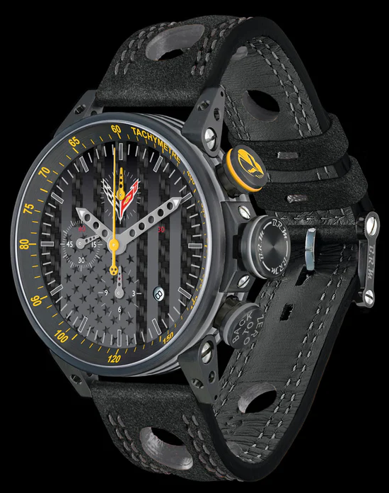 Review BRM watches for sale B.R.M C8 Corvette Carbon Fiber Dial Chronograph